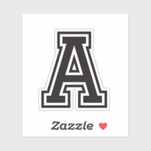 Letter Een sportief collegelettertype alfabet Sticker