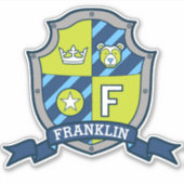 Letter F aangepaste naam Franklin ridders crest Sticker (Voorkant)