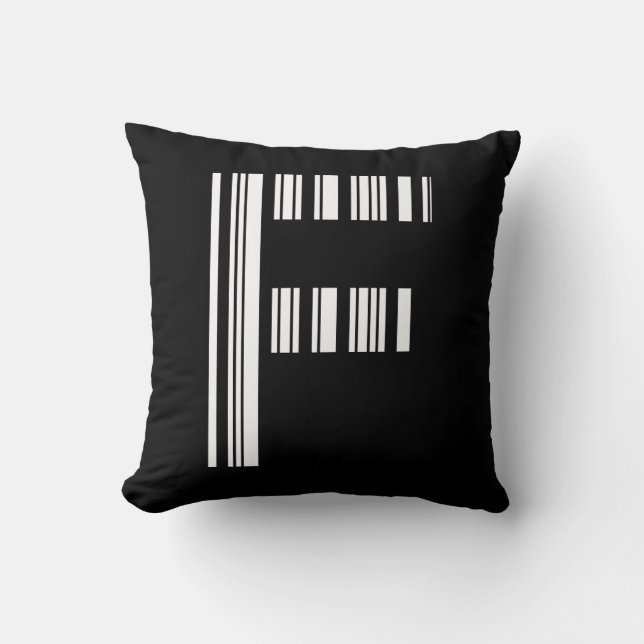 LETTER F BAR CODE Eerste Initiaal Barcodepatroon Kussen (Voorkant)