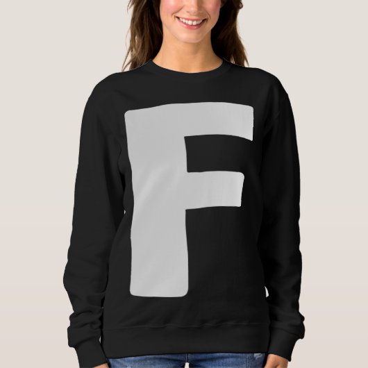 Letter F big and bold white Trui (Voorkant)