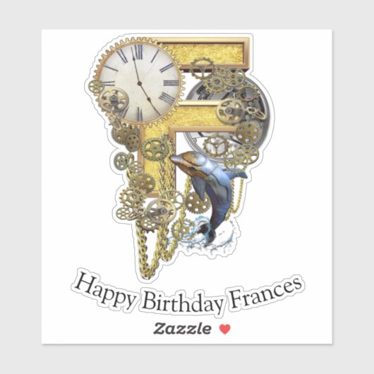 Letter F Birthday Customization Sticker (Vel)