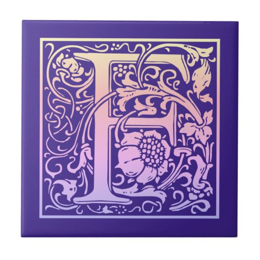 Letter F Colorful  First Letter Gradient Tegeltje (Voorkant)