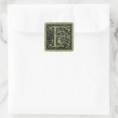 Letter F Eerste Letter Monogram Vierkante Sticker (Tas)