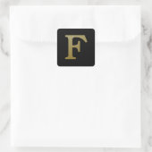 Letter F Gold Square Sticker (Tas)