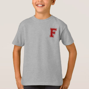 Letter F - Initiaal naam alfabet monogram T-shirt