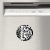 Letter F Medieval Monogram  Initiaal Magneet (Insitu (Vaatwasser))