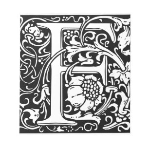 Letter F Medieval Monogram  Initiaal Notitieblok