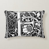Letter F Middeleeuws Monogram Art Nouveau Accent Kussen (Voorkant)