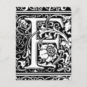 Letter F Middeleeuws Monogram Art Nouveau Briefkaart
