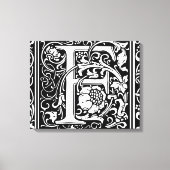 Letter F Middeleeuws Monogram Art Nouveau Canvas Afdruk (Voorkant)