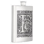 Letter F Middeleeuws Monogram Art Nouveau Heupfles (Rechts)