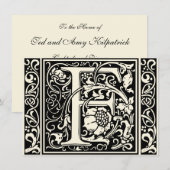 Letter F Middeleeuws Monogram Art Nouveau Kaart (Voorkant / Achterkant)