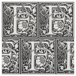Letter F Middeleeuws Monogram Art Nouveau Stof