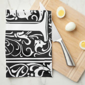 Letter F Middeleeuws Monogram Art Nouveau Theedoek (Quarter Fold)