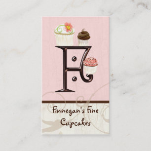 Letter F Monogram Dessert Bakery-Visitekaartjes Visitekaartje