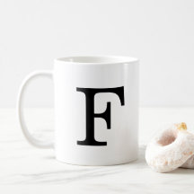 Letter F Monogram Klassieke Mok, 11 oz