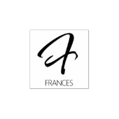 Letter F Monogram Speciaal Rubber Stempel (Afrduk)
