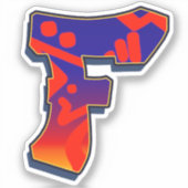 Letter F -  Night Sky Sticker (Voorkant)