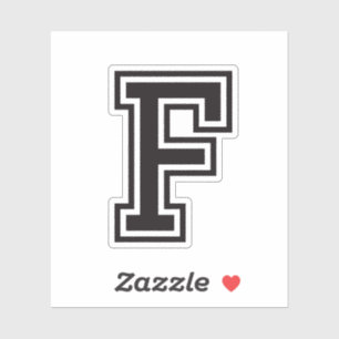 Letter F sporty college font alphabet Sticker