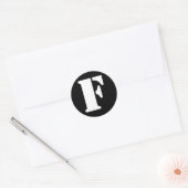 Letter F Stencil Alphabet van Janz Black Ronde Sticker (Envelop)