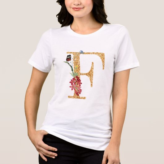 Letter f Tri-Blend shirt (Voorkant)