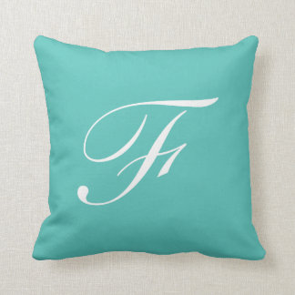 Letter F Turquoise Monogram Kussen