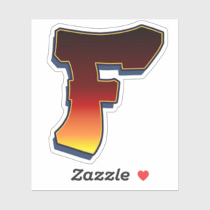 Letter F - vlammen Sticker