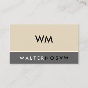 Letter Flip Monogram Company Beige Gray Visitekaartje