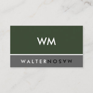 Letter Flip Monogram Company Dark Green Visitekaartje