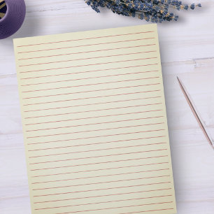Letter-formaat 8,5 x 11-inch rood beige breedbeeld notitieblok