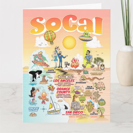 Letter formaat SoCal Blank Kaart (Voorkant)