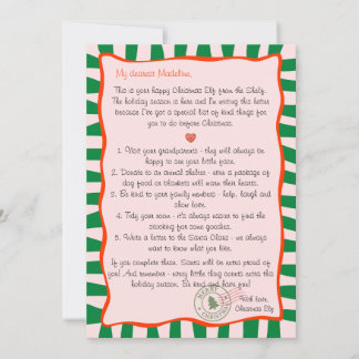 Letter from the Christmas Elf North Pole Deed List Kaart