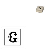 Letter G 1 inch rubberen stempel (Gestempeld)