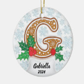 Letter G Aangepaste naam Kerstmis Keramisch Ornament (Links)