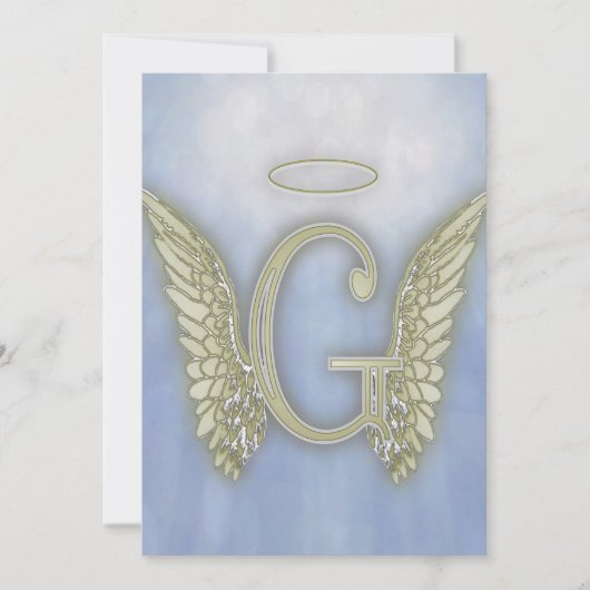 Letter G Angel Monogram Kaart (Voorkant)