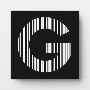 LETTER G BAR CODE Eerste Initiaal Barcodepatroon Fotoplaat