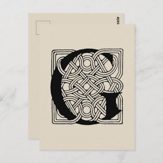 Letter G Celtic Knot Monogram Briefkaart (Voorkant / Achterkant)