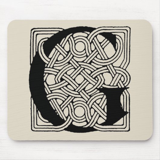 Letter G  Celtic Knot Monogram Muismat (Voorkant)