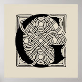 Letter G Celtic Knot Monogram Poster (Voorkant)