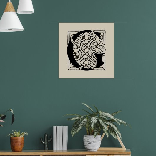 Letter G Celtic Knot Monogram Poster (Woonkamer 1)