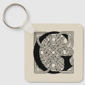 Letter G Celtic Knot Monogram Sleutelhanger (Voorkant)