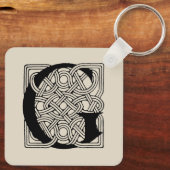 Letter G Celtic Knot Monogram Sleutelhanger (Achterkant)