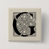 Letter G Celtic Knot Monogram Vierkante Button 5,1 Cm (Voorkant)