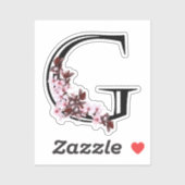Letter G, Cherry Blossom Sticker (Vel)