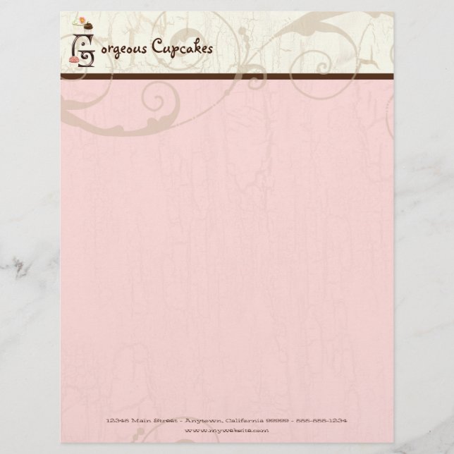 Letter G Cupcake Business Letterhead Briefhoofd (Voorkant)