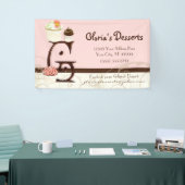 Letter G Cupcake Desserts Bakkerij Business Banner (Beurs)