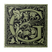 Letter G First Letter Monogram Tegeltje (Voorkant)