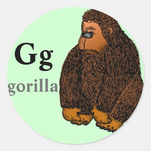Letter G gorilla Stickers (Voorkant)