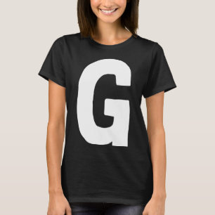 Letter G groot en vet wit T-shirt