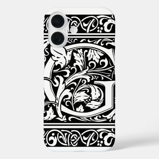 Letter G Middeleeuws Monogram Art Nouveau Case-Mate iPhone Case (Achterkant)